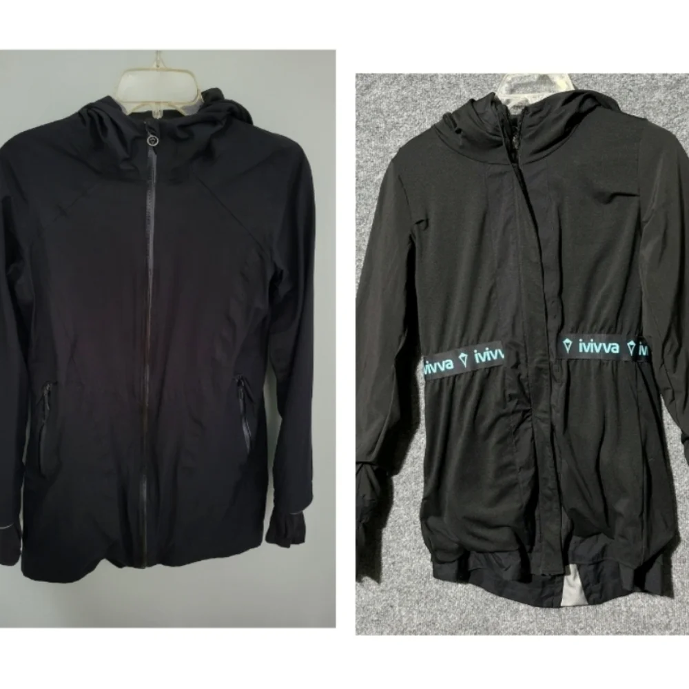 Lululemon | Ivivva Girls Size 14 Reversible Hooded Thumbholes Black Long‎ Jacket